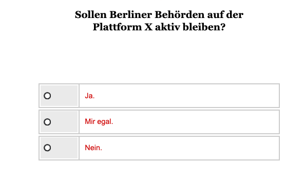 Opinary: Sollen Berliner Behörden auf der Plattform X aktiv bleiben?