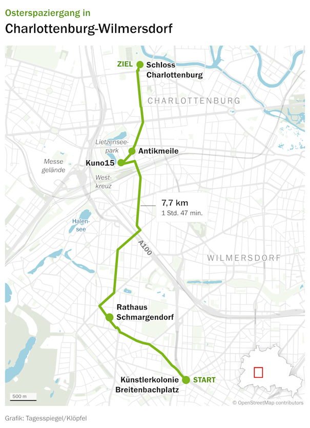Karte Osterspaziergang in Charlottenburg-Wilmersdorf